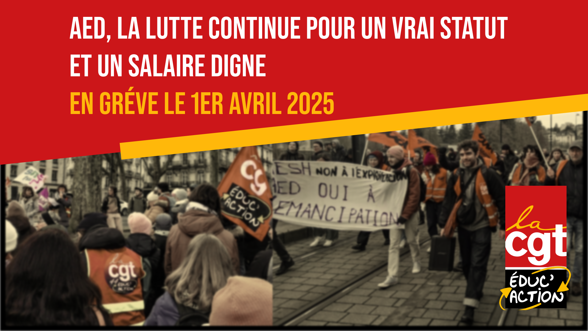 Visuel Mobilisation AED 1er avril